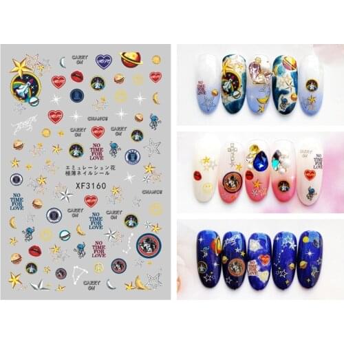 10PCS Cartoon Feather Lion Nail Art Sticker Flower Nail Art Transfer Decal Repair Decoration Set Butterfly