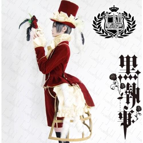 [Customize]Anime Kuroshitsuji Black Butler Figure Ciel Strawberry Suit Uniform Halloween Cosplay Costume For Adult