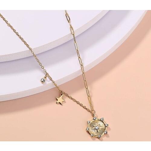 2021 new product metal necklace, encrusted sky light small fresh lady necklace, clavicle chain