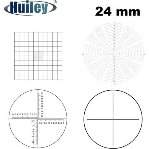 Eyepiece Micrometer Diameter 24mm Optical Glass Cross Ruler Net Concentric Circles Rings Needle for Stereo Microscope 30 30.5mm