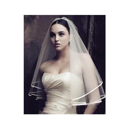 Wholesale Cheap Bridal Veils Vintage Edge White Tulle Veil For Beach/Church Wedding Bride Bridal Accessory Fast Shipping