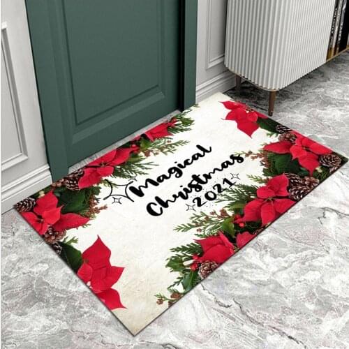 Merry Christmas Doormat Rubber Bottom Entrance Rug Indoor And Outdoor Door Mat Xmas Home Ornaments Navidad New Year Gift 2022
