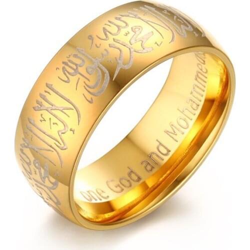 Width 8mm Religious Totem Titanium Steel Rings for Men Classic Punk Rings Male Daily jewelry Wholesale