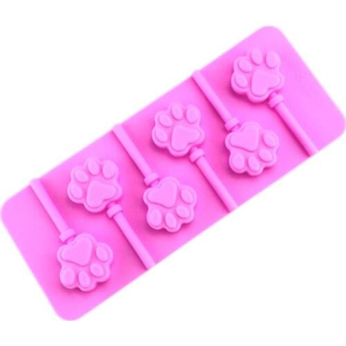 6 cavity Cat Claws Silicone lollipop Mold Kitchen Bakeware DIY Desserts Baking Mousse Cake Moulds Pan Tools