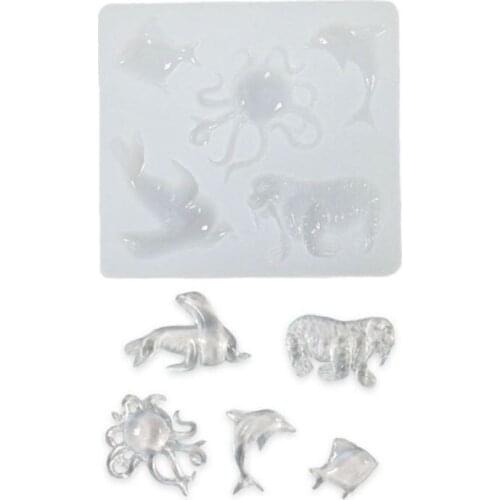 Beach Theme Resin Casting Molds Marine Animals Starfish Dolphin Pendant Epoxy Resin Silicone Mold Jewelry Making Tools