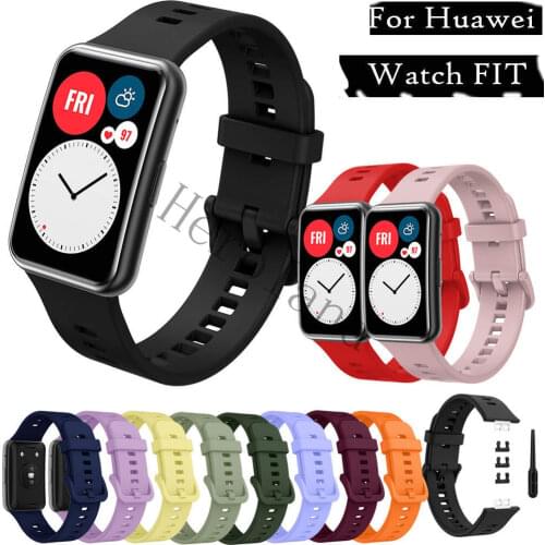 Silicone Band For Huawei Watch Fit 2020 Strap Original Smartwatch Wriststrap Belt for huawei fit bracelet Accessories with tool