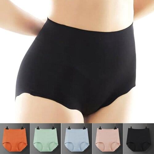 Ice Silk Women Soft High Waist Seamless Panties Underwear Underpants Breathable Knickers Girls Lingerie Female Ladies Underwear