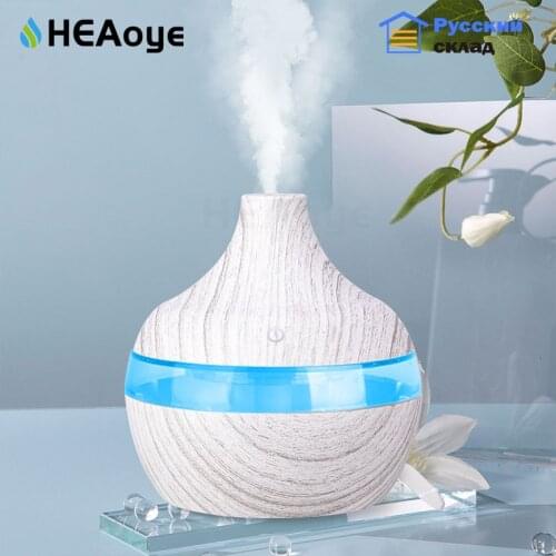 USB Humidifier Ultrasonic Air Humidifier Wood Essential Aroma Oil Diffuser With LED Light Electric Aromatherapy Mist Maker