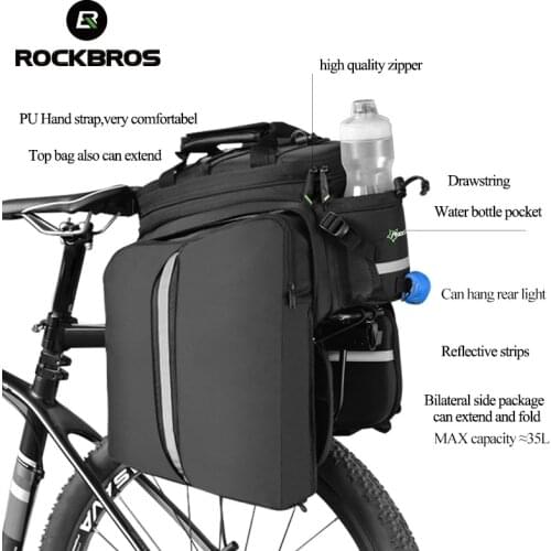 ROCKBROS Bicycle Carrier Bag MTB Bike Bag Trunk Pannier Cycling Large Capacity Travel Bag Package Bags Bicycle Rear Carrier Bags