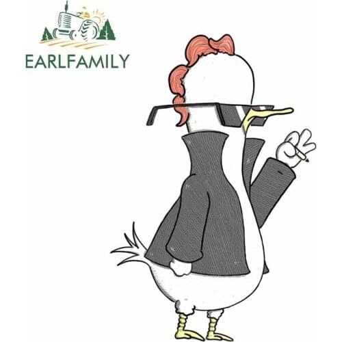 EARLFAMILY 13cm x 8.8cm For Chicken Motorcycle Car Stickers Surfboard Decal Waterproof Vinyl Material Suitable for SUV JDM