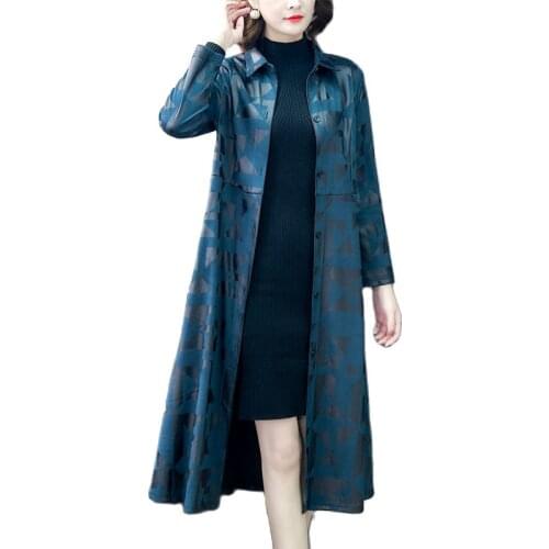 High-end Womens Trench Coat 2020 New Female Autumn Winter Thicken Windbreaker Middle-aged Female Fashion Spring Tops 5XLA619