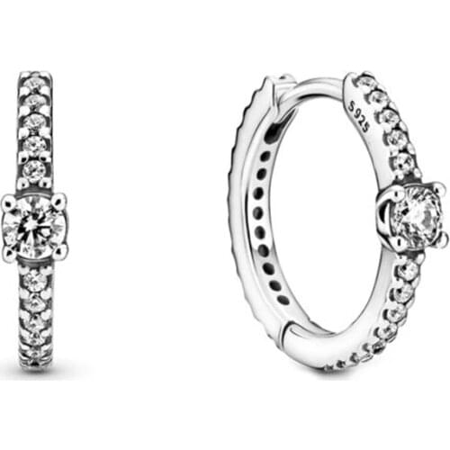 2021 Mothers Day Gift Sparkling Hoop Earrings For Women 925 Sterling Silver earring silver 925 brincos Fine jewelry