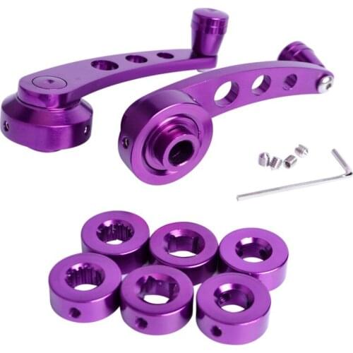 1 Set Universal Car Window Winder Crank Handles Knob Replacement Kit Black Red Purple Silver