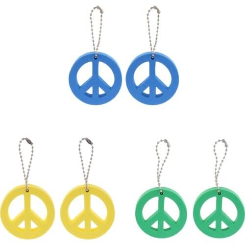 2 Pieces Round Buoy EVA Floating Keychain Keyring Key Float for Yachting Boating Sailing Fishing Swimming - 3 Colors