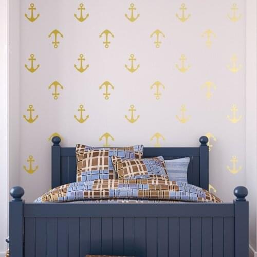80 pcs set Mini Anchors Wall Decal Vinyl Sticker Removable DIY Home Decoration Kids Room Mural Vinyl Art Sticker S-15