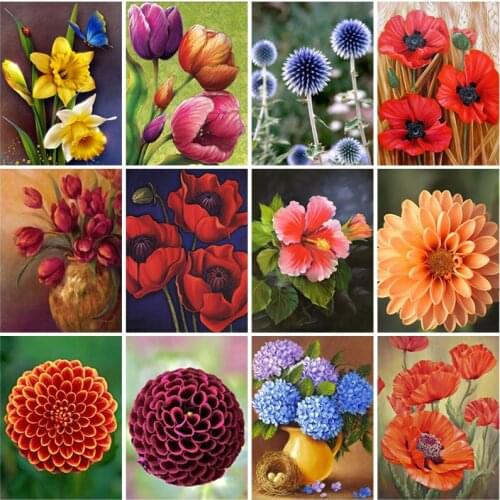 Diy Flower 5D Diamond Painting Full Square Drill Cross Stitch Kit Diamond Embroidery Rose Mosaic Resin Home Decor Wall Art Gift