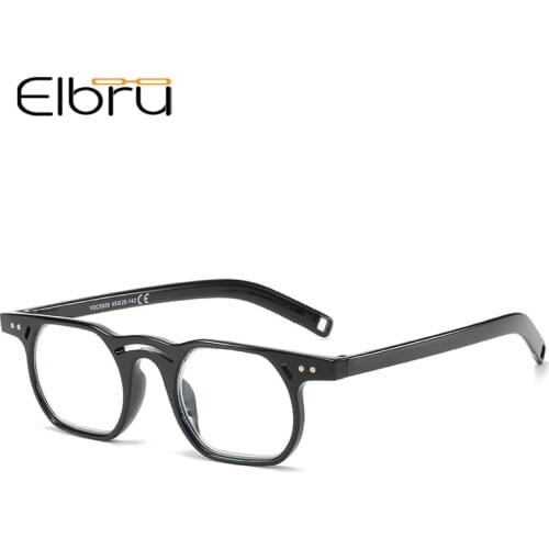 Elbru Irregular Reading Glasses Women Men Blue Light Blocking Computer Eyeglasses Square Presbyopia Reader +1.0 1.5 2.0 2.5 3.0