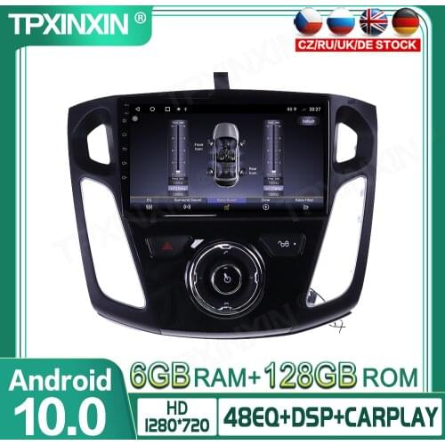 6+128GB Android 10.0 For Ford Focus 2012-2017 Car Multimedia Player GPS Navigation Headunit Radio Audio Stereo Tape Recorder