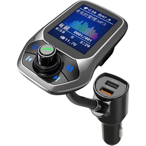 Large screen car bluetooth MP3 player U disk music USB Zhitong QC3.0 car charger