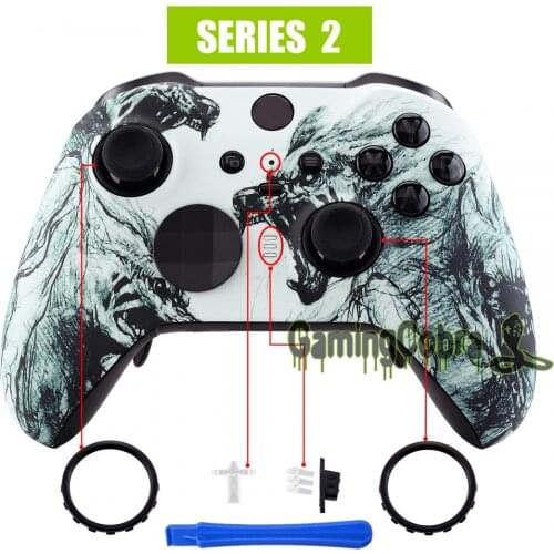 Wolf Soul Soft Touch Faceplate Front Housing Shell Replacement Kit for Xbox One Elite Series 2 Controller Model 1797