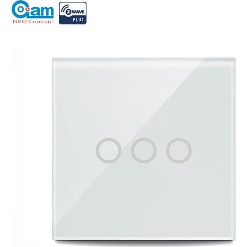 COOLCAM EU 3CH Smart Light Switch Touch Sensitive Wall Switch Home Automation Z Wave Wireless Smart Remote Control Light Switch