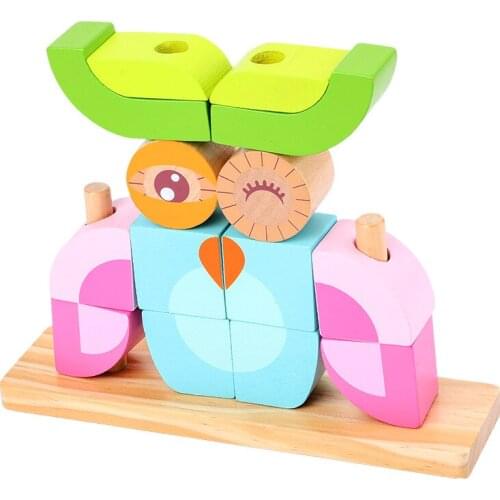 Wooden Montessori Early Educational Owly Owl Fox Puzzle Board Brain Games For Preschool Toddlers Kids Wooden Toys For Children
