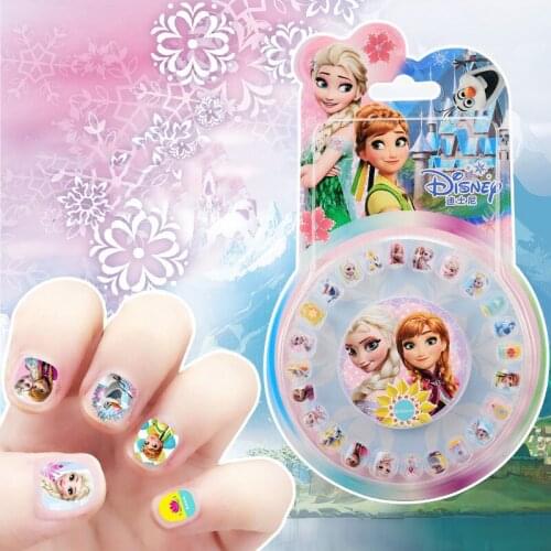 Disney Girls Frozen2 Princess Cartoon Nail Art Sticker 24pcs Fashion Nails Cartoon Cute Waterproof Nail Patch Decorations