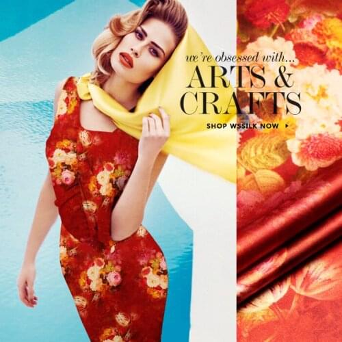 CNUM SP436 Pure Silk/Orange Vienna/Silk Fabric Elastic Charmeuse 93% Silk 7% Spandex/Width1.29yd Thickness 19mm