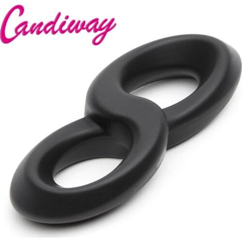 Magic 8 Stretchy Silicone Cock and Ball Ring penis Delaying Ejaculation Rings dildo Stimulating Sex products Toys for Men