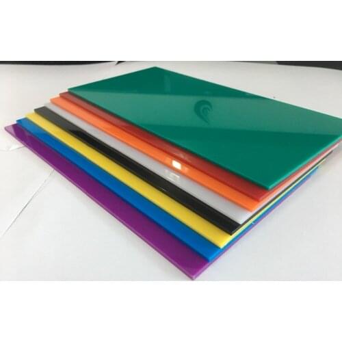 J582 9Colors 10*20*0.23cm Colorful Opacitas Acrylic Plate Perspex Sheet Plastic Board DIY Model Free Shipping Russia