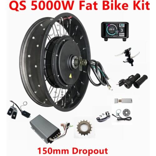 Fat Bike Kit 150mm dropout QS 72v 5000W with Alarm&Lock Bluetooth Rear wheel Motor Electric Fat Bicycle Conversion Kit