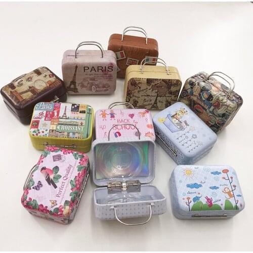 Mini Suitcase Luggage Lash Packaging Case 3D 5D 25mm Mink Eyelashes Custom Private Label Packaging Box