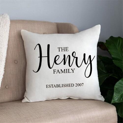 Personalized Printed Cushion Cover Pillowcase Custom Name Family Throw Pillow Case Home Sofa Decoration Fashion Birthday Gifts