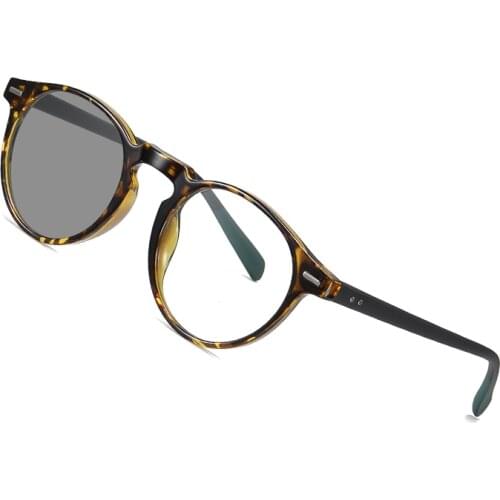 AOFLY Photochromic Glasses Female Round Anti-Blue Light Glasses Women Vintage Optical Frame Computer Prescription Eyewear UV400
