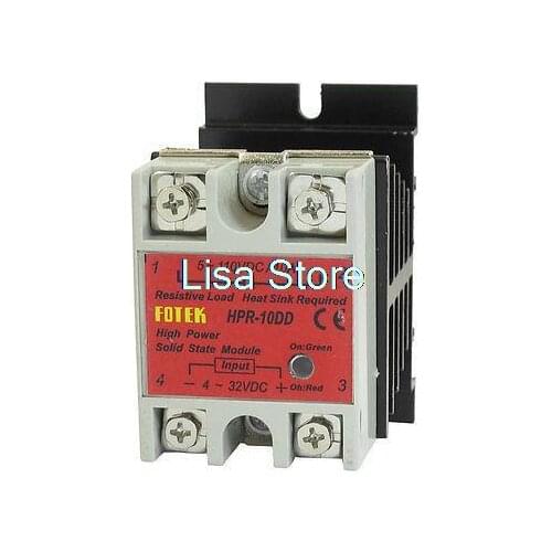 Single Phase Solid State Relay HPR-10DD 10A 4-32V 5-110V DC w Heat Sink