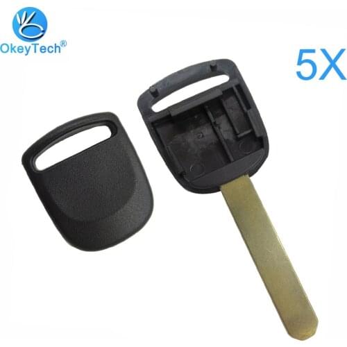 OkeyTech 5pcs/lot Transponder Car Key Shell Auto Ignition Cover Case Uncut Blade for Honda CR-V XR-V Accord Civic Jade CRV Pilot