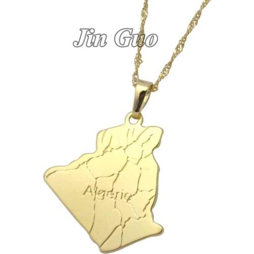 Jin Guo Algeria map pendant & necklace , country map jewelry