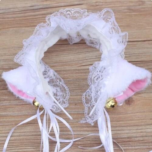 Gothic Lolita Maid Cat Ear Headband Japanese Korea Soft Lace Ribbon Headbands Anime Cosplay Accessories