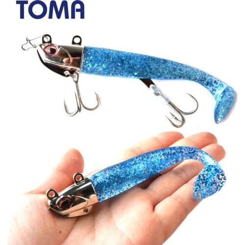TOMA Black Minnow Jig Head 14g 21g 27g 35g 50g Fishing Lure Inter-change-able Soft Body VIB Bass Soft Bait Fishing Tackle