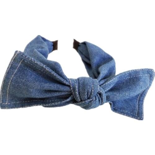 New spring denim Bow knot bow girls scrunchy hair band hair accessories