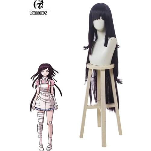 ROLECOS Anime Dangan Ronpa 2 Cosplay Wig Mikan Tsumiki Women Long Hair 100cm Cosplay Purple Headwear Danganronpa Synthetic Hair