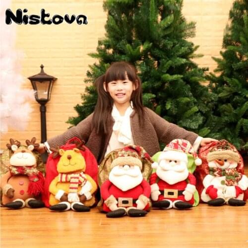 Christmas Ornament Skin Pattern Holiday Childrens School Bag Small Gift Santa Claus Snowman Deer for StudentGirlfriendBoyfriend