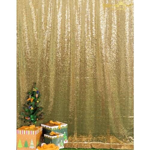 ShinyBeauty 7x7ft-Light Gold Sequin Backdrop,Decorative Curtain,Sequin Backdrop Curtains For Weeding/Party-More Color Options-Rr