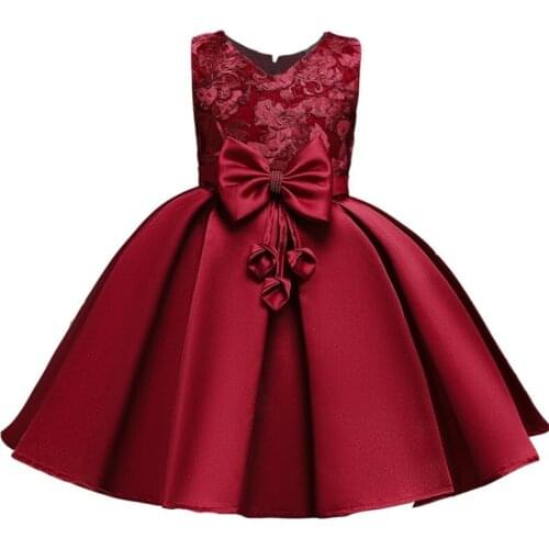 Flower Girls Beading Evening Party Princess Dress Kids Dresses For Girls Sleeveless Lace Wedding Dress Children Clothes vestidos