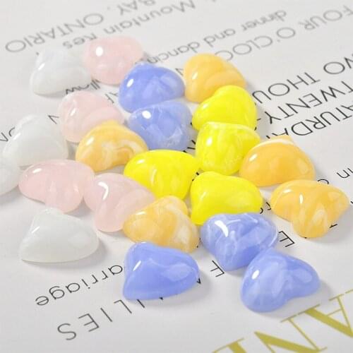 High Quality 16*18MM Flatback Resin Cabochons 60pcs/Lot Ornament Accessories Lovely heart Shape Cameo Jewelry Findings Buttons