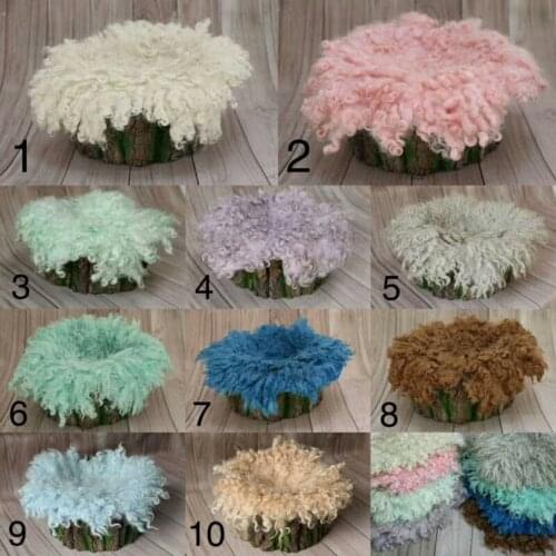 Curly felted wool layer blanket Newborn baby wool blanket basket stuffer Newborn photography backdrop fabric