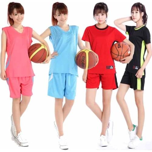 Womens short-sleeve basketball clothes girls game jersey Women sportswear jersey diy printing