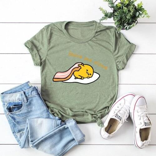 Plus Size Women T-Shirt S-5XL Funny Eggs Print TShirt 100%Cotton Women Tops O Neck Short Sleeve Tees Summer Woman Tshirts