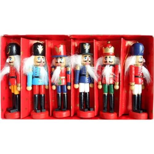 1set Nutcracker Puppet Christmas Ornaments Desktop Decoration Cartoons Drawing Walnuts Soldiers Band Dolls Nutcracker Miniatures