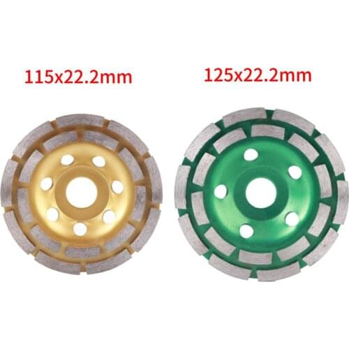 1Pcs 115mm/125mm Diamond Double Row Grinding Cup Wheel Grinding Disc For Concrete Masonry Granite Marble